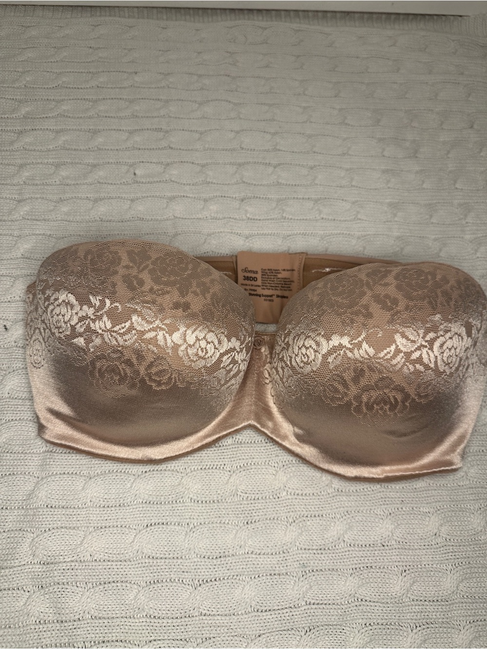 Soma Strapless Lace-Accent Bra in Nude Blush